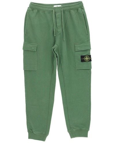 Stone Island Compass-patch Drawstring Track Trousers - Green