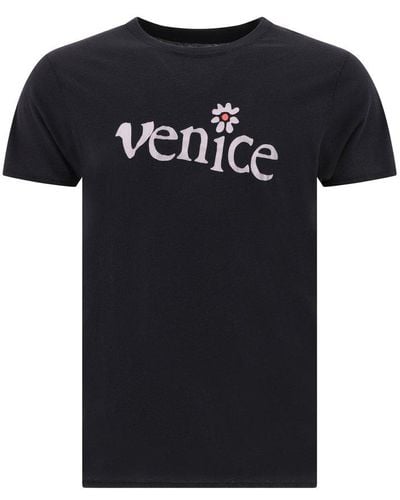 ERL Venice Slogan-printed Crewneck T-shirt - Black