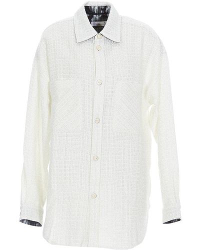 Faith Connexion Crystal Embellished Long-sleeve Shirt - White