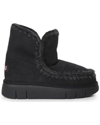 Mou Eskimo 18 Boots In Suede - Black