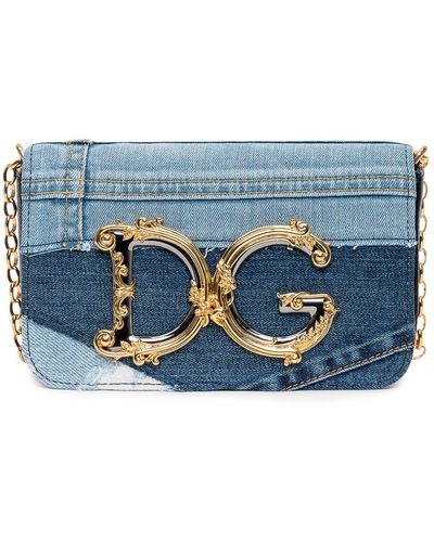 Dolce & Gabbana Dg Girls Patchwork Denim Clutch Bag - Blue