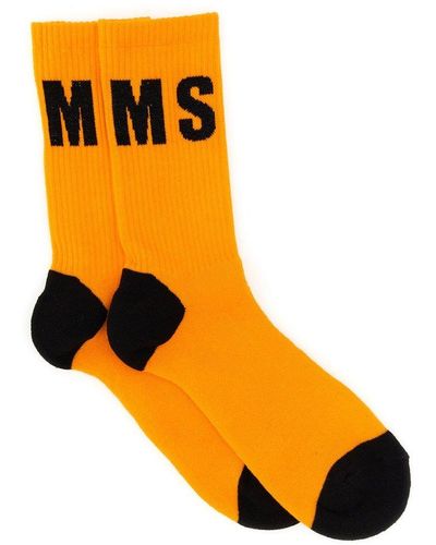 MSGM Socks With Logo - Orange