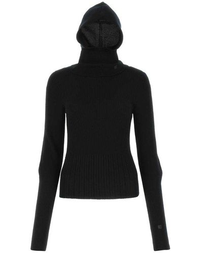 Low Classic Knitted Hoodie - Black
