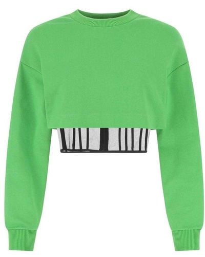 Alexander McQueen Layered Cropped Sweatshirt - Green