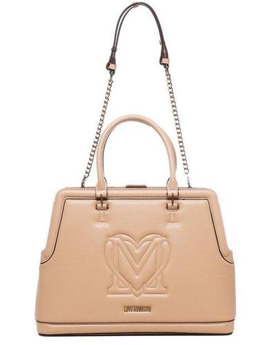 Love Moschino Chain-linked Tote Bag - Natural