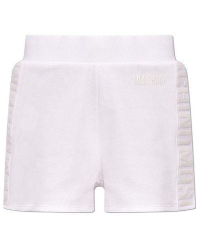 Moschino Logo Patch Thigh-high Shorts - White