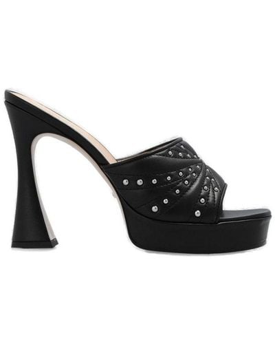 Gucci Studs-embellished Heeled Sandals - Black