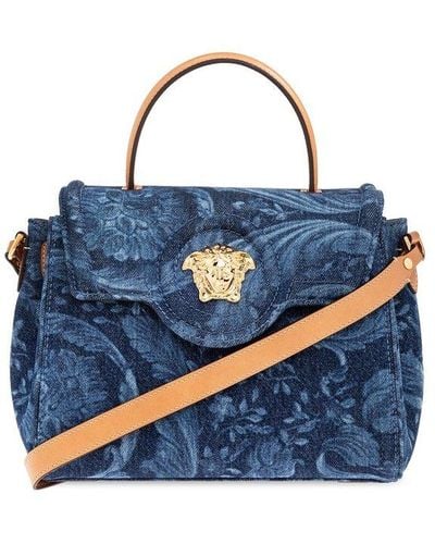Versace La Medusa Small Top Handle Bag - Blue