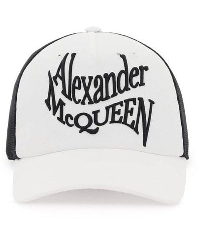 Alexander McQueen Embroidered Logo Baseball Cap With - Black
