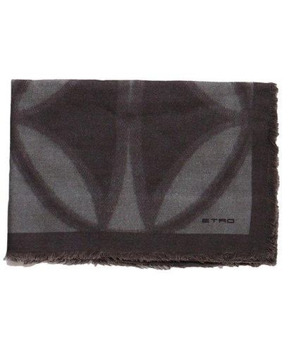 Etro Silk And Cashmere Scarf - Gray