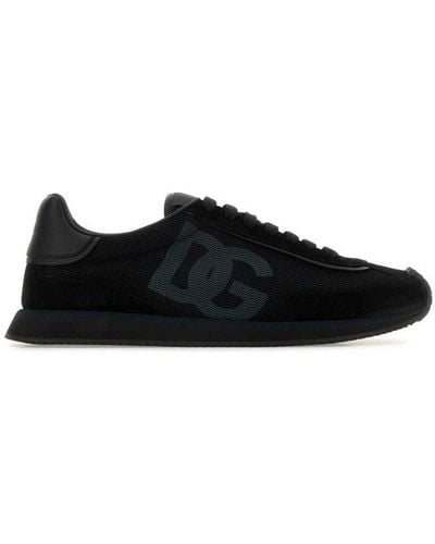 Dolce & Gabbana Dg Logo Lace-up Trainers - Black
