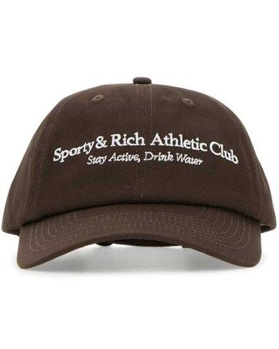 Sporty & Rich Athletic Club Curved Peak Cap - Brown