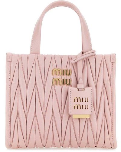 Miu Miu Pink Matelassé Tote Bag · INTO