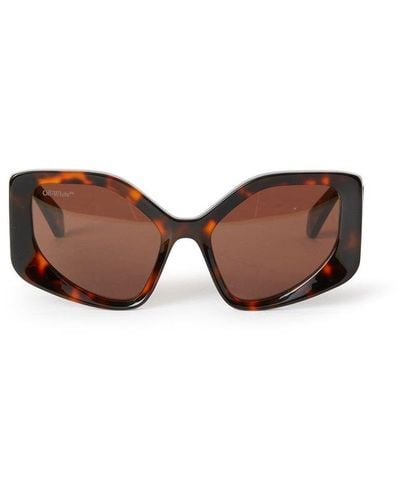 Off-White c/o Virgil Abloh Denver Irregular Frame Sunglasses - Brown