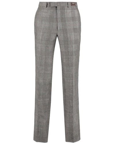 Gucci Wool Blend Tailored Pants - Gray