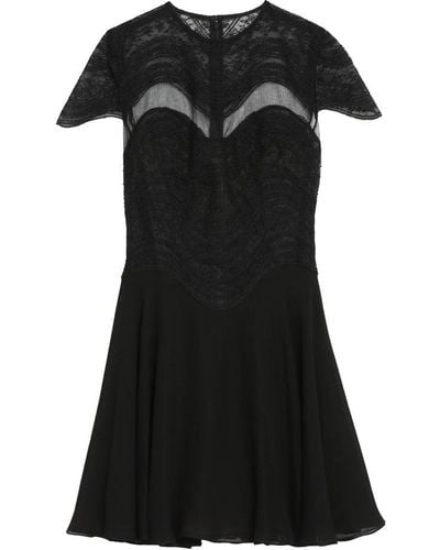 Costarellos Mangano Silk Georgette Minidress - Black