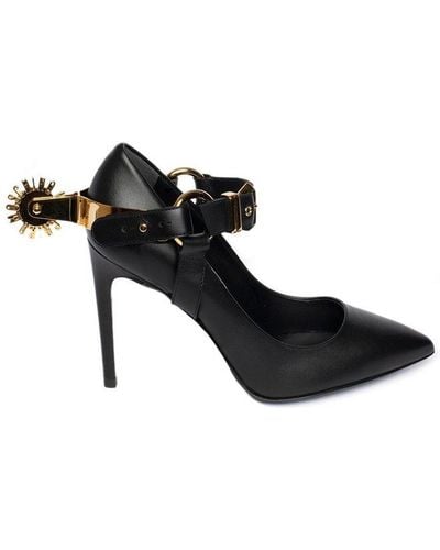Moschino Pointed Toe Buckled Pumps - Black