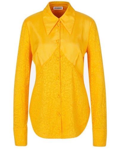 Jil Sander Lace Panelled Shirt - Yellow