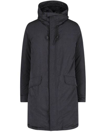 Aspesi Flap-pocketed Hooded Coat - Black