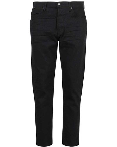 Tom Ford Logo Patch Tapered Fit Trousers - Black