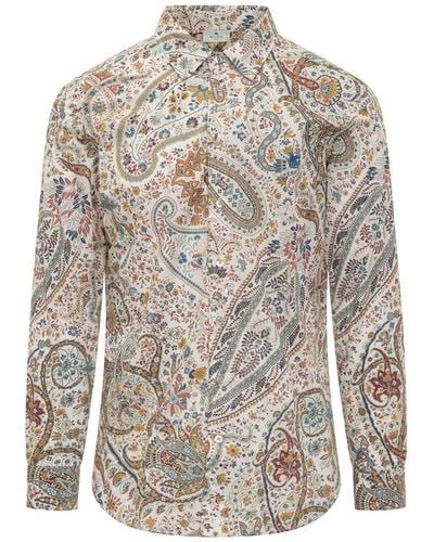 Etro Long-sleeved Button-up Shirt - White