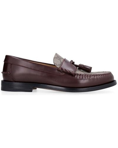 Gucci GG Supreme Canvas & Leather Loafer - Brown