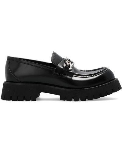 Gucci GG Chained Embellished Platform Loafers - Black