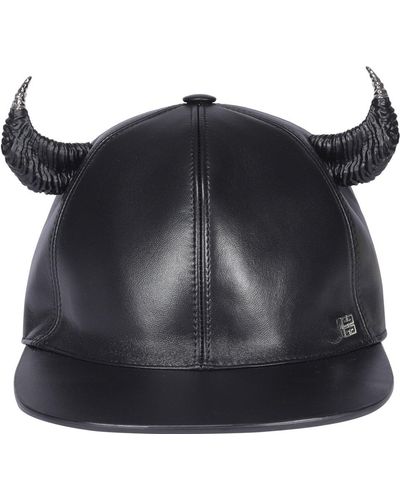 Givenchy Horn Detailed Logo Plaque Baseball Cap - Black