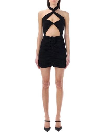 Magda Butrym Cut-out Twisted Halterneck Mini Dress - Black