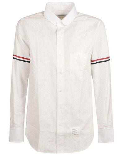 Thom Browne Long-sleeved Button-up Shirt - White