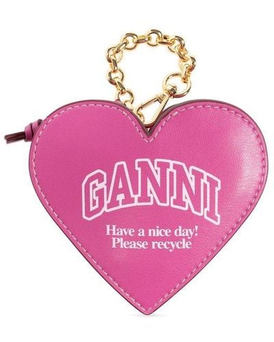Ganni Heart-Shaped Pouch - Pink