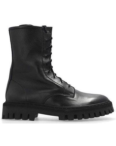 IRO Leather Combat Boots - Black