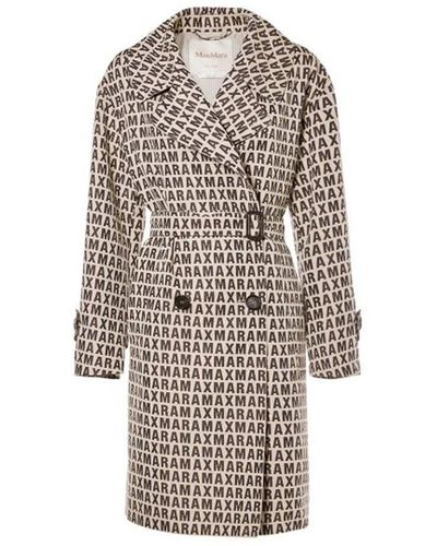 Max Mara The Cube All-over Patterned Belted Coat - White