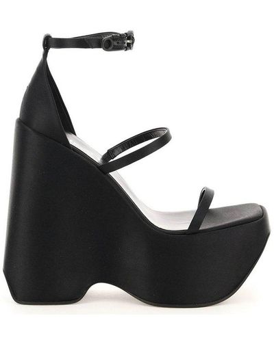 Versace Triplatform Ankle Strap Sandals - Black