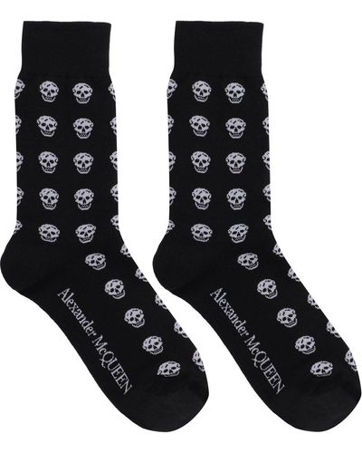Alexander McQueen Allover Skull Socks - Black