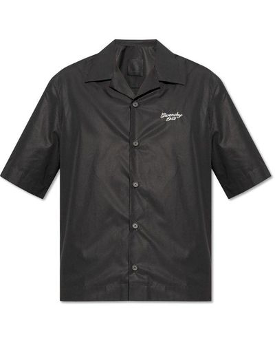 Givenchy Logo Embroidered Short-sleeve Shirt - Black