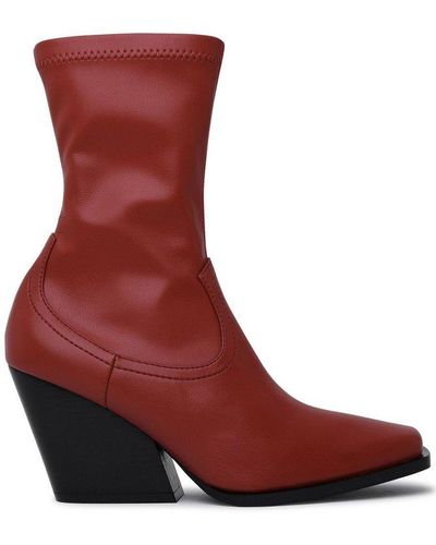 Stella McCartney Polyurethane Blend Terra Texan Ankle Boot - Red
