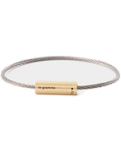 Le Gramme 6g Cable Logo-engraved Bracelet - White