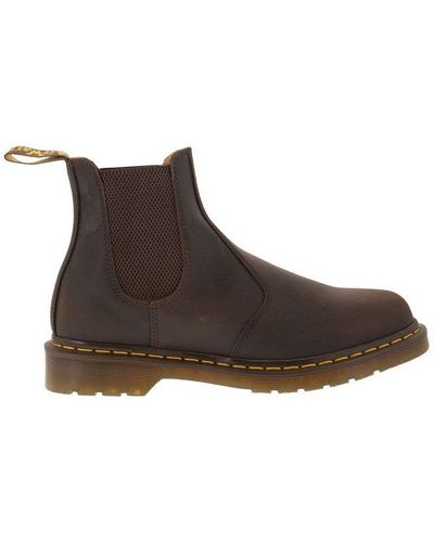 Dr. Martens Round-toe Slip-on Ankle Boots - Brown