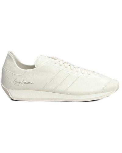 Y-3 Round-toe Lace-up Country Trainers - White