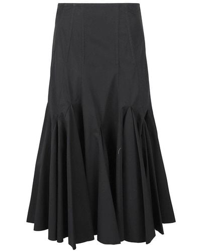 Sportmax A-line Ruffled Midi Skirt - Black