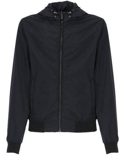 Moorer Dennys-stp Reversible Zipped Hooded Jacket - Black