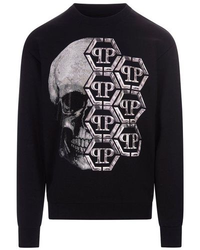 Philipp Plein Skull And Plein Sweatshirt In - Black