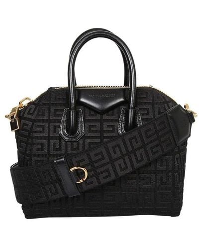 Givenchy Mini Antigona 4g Motif Tote Bag - Black
