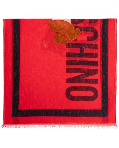 Moschino Scarf With Logo, - Red
