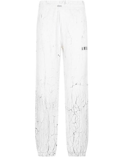 Amiri Cracked-effect Drawstring Joggers - White