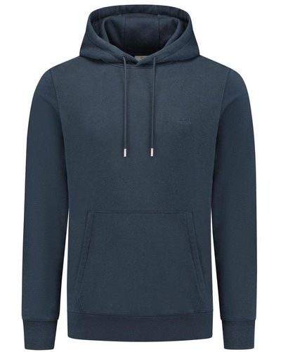 Woolrich Logo Embroidered Drawstring Hoodie - Blue