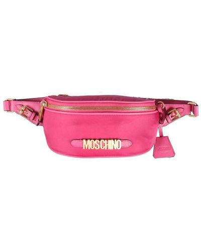 Moschino Nylon Lettering Logo Pouch - Pink
