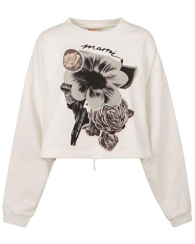 Marni Collage Flowers Sweatshirt - White
