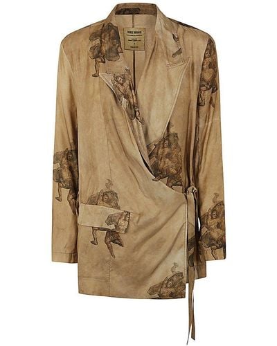 Uma Wang Allover Printed Khloe Jacket - Natural